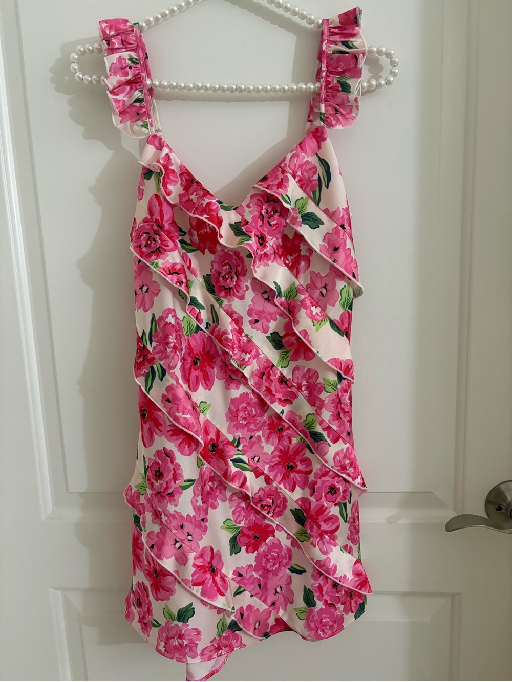 Show Me Your MuMu Pink Floral Ruffle Mini Dress